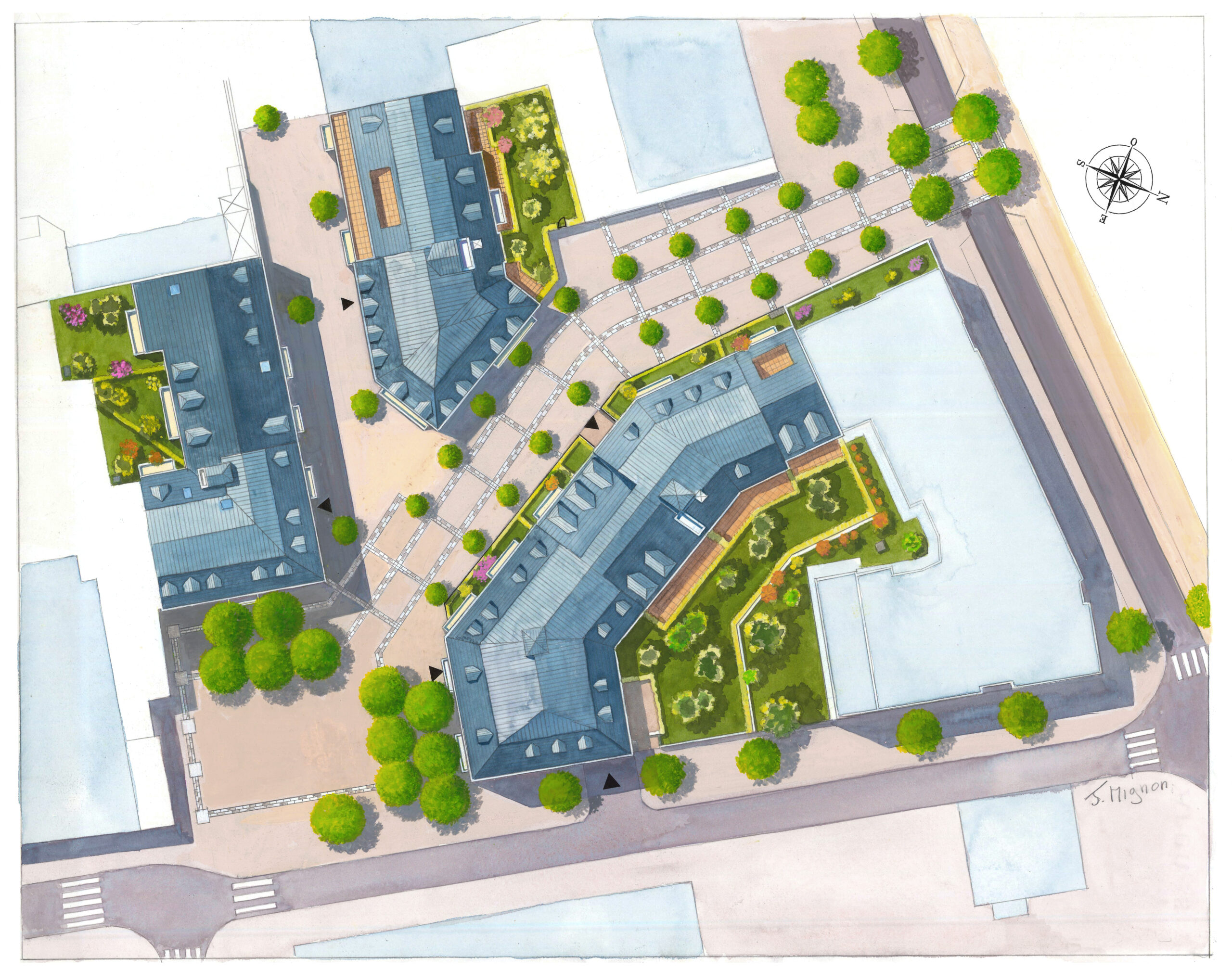 plan masse houilles eglise